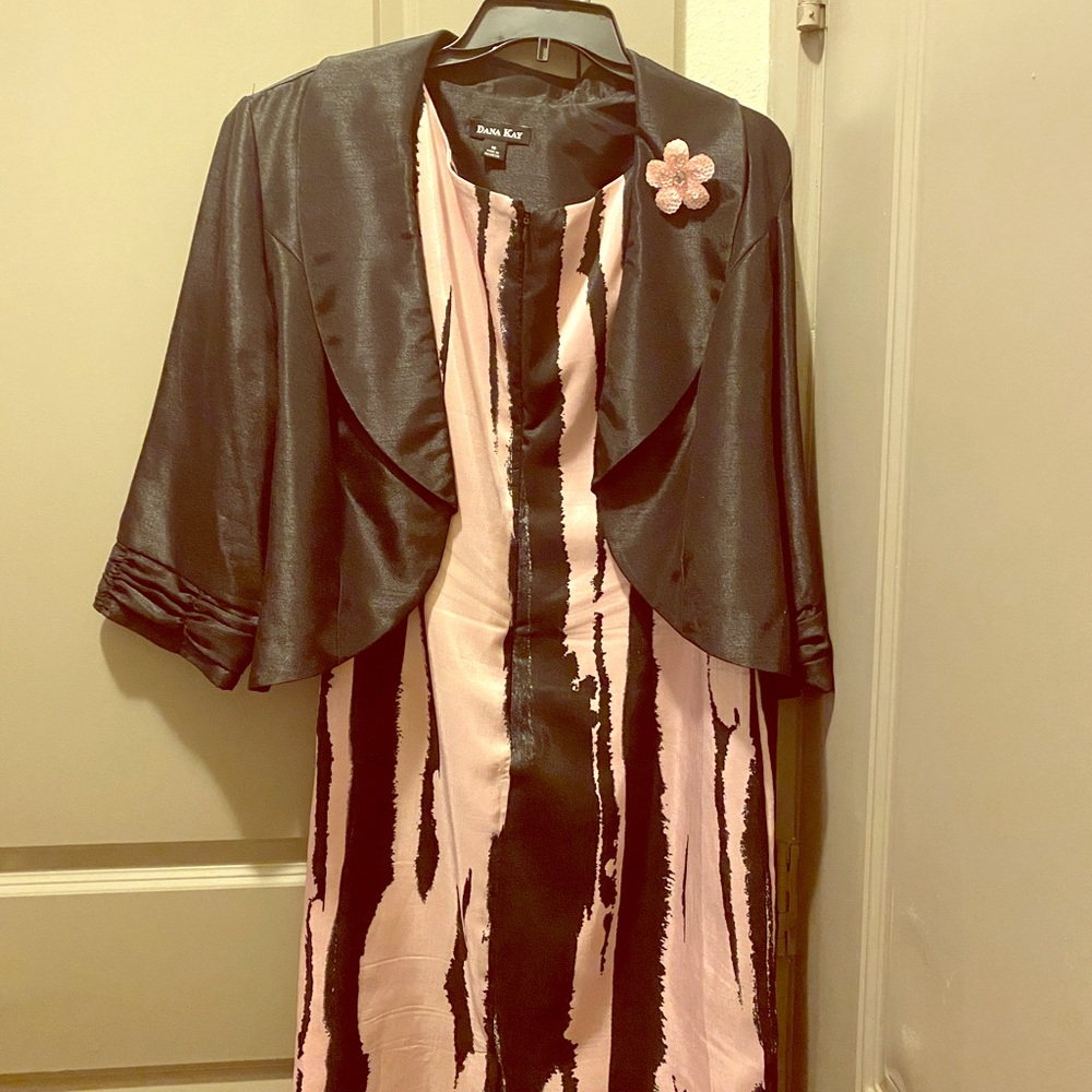 Black and pink 2 piece dress